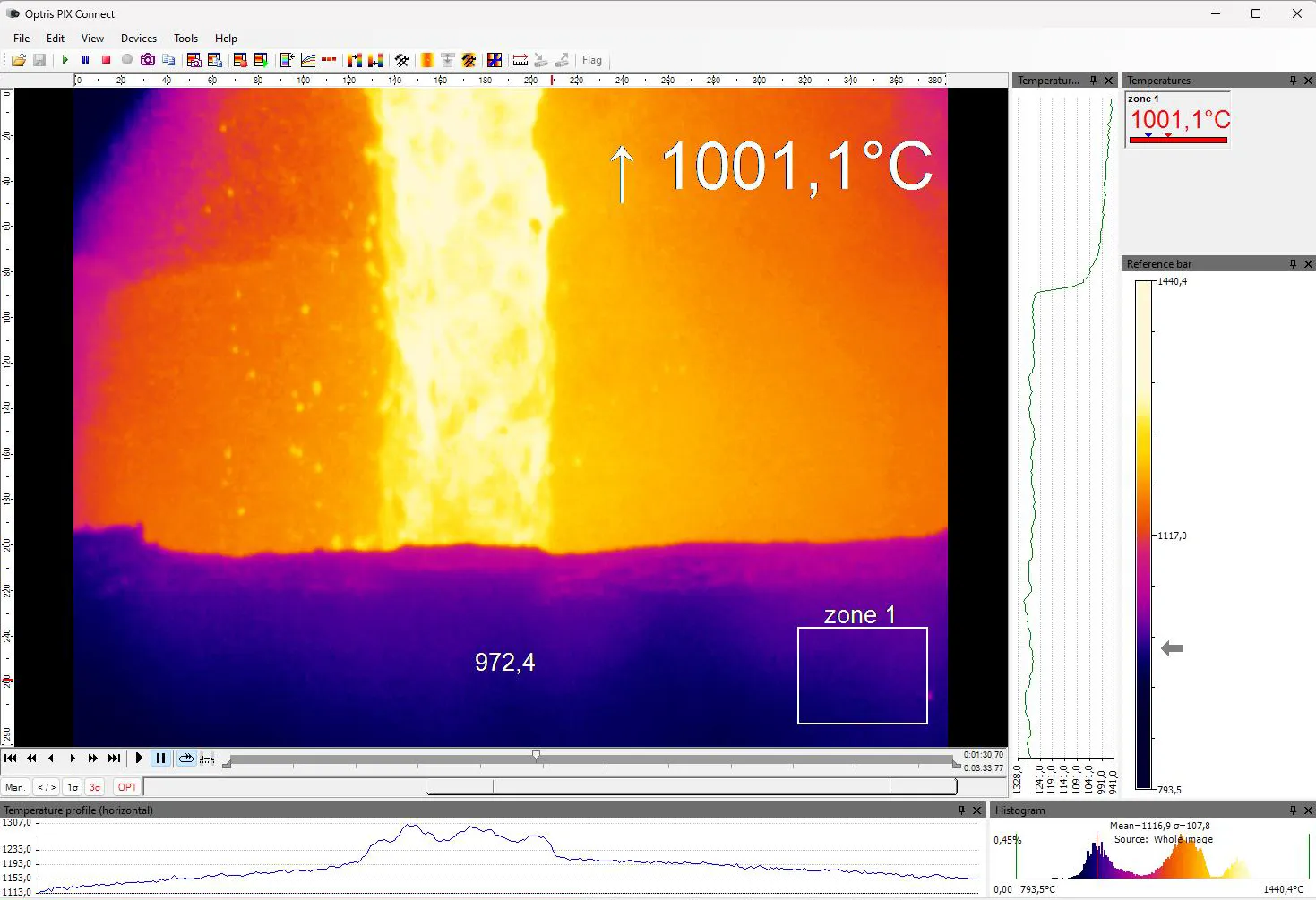 No Number Sam Casting with Optris infrared temperature measurement